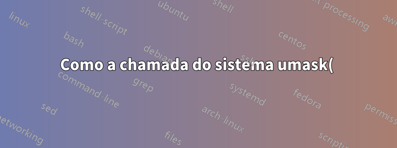 Como a chamada do sistema umask() está mascarando a permissão