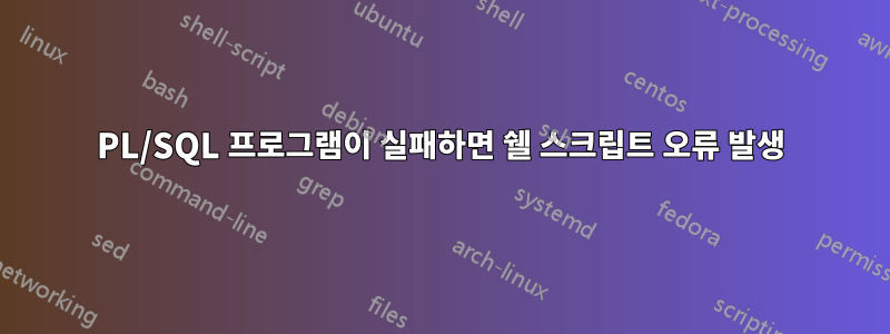 PL/SQL 프로그램이 실패하면 쉘 스크립트 오류 발생