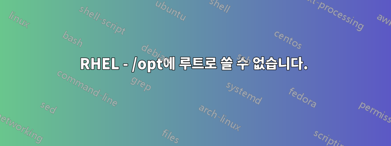 RHEL - /opt에 루트로 쓸 수 없습니다.