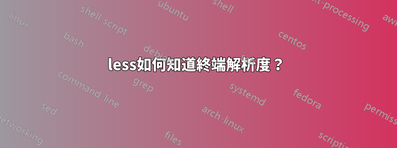 less如何知道終端解析度？