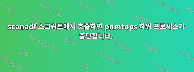 scanadf 스크립트에서 호출하면 pnmtops 하위 프로세스가 중단됩니다.