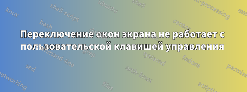 Переключение окон экрана не работает с пользовательской клавишей управления