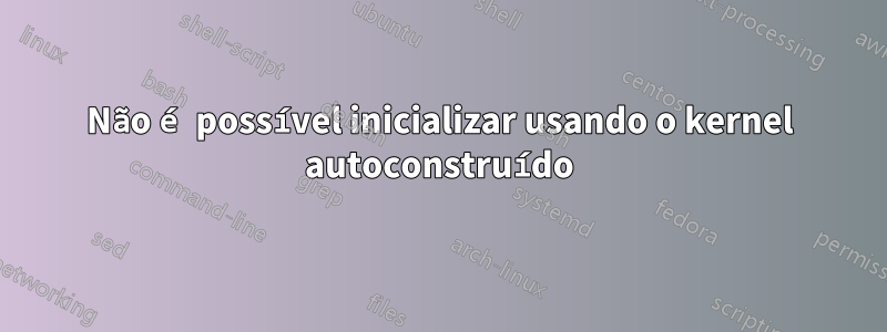 Não é possível inicializar usando o kernel autoconstruído