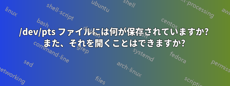 /dev/pts ファイルには何が保存されていますか? また、それを開くことはできますか?