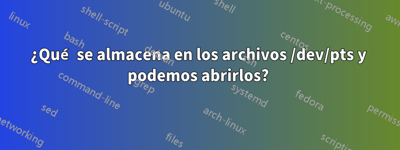 ¿Qué se almacena en los archivos /dev/pts y podemos abrirlos?