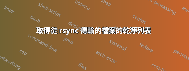 取得從 rsync 傳輸的檔案的乾淨列表