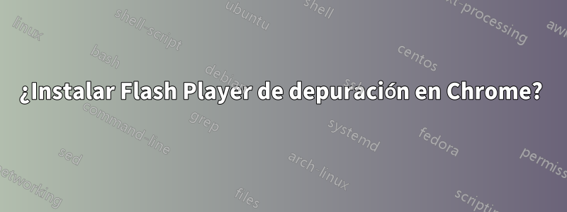 ¿Instalar Flash Player de depuración en Chrome?