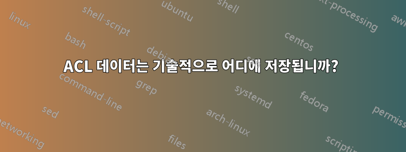 ACL 데이터는 기술적으로 어디에 저장됩니까?