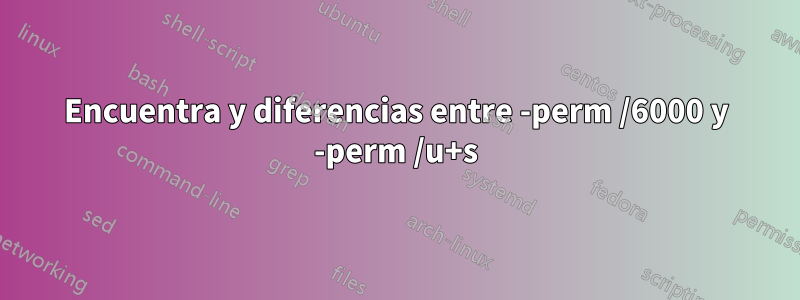 Encuentra y diferencias entre -perm /6000 y -perm /u+s