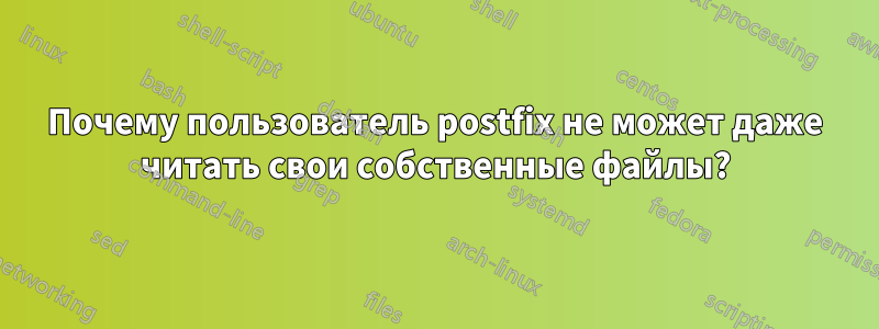 Почему пользователь postfix не может даже читать свои собственные файлы?