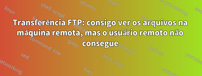 Transferência FTP: consigo ver os arquivos na máquina remota, mas o usuário remoto não consegue