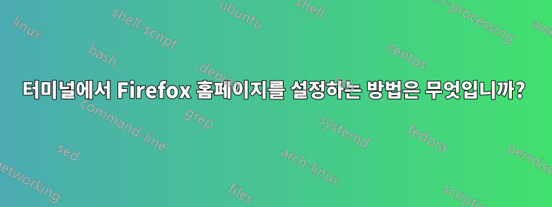 터미널에서 Firefox 홈페이지를 설정하는 방법은 무엇입니까?