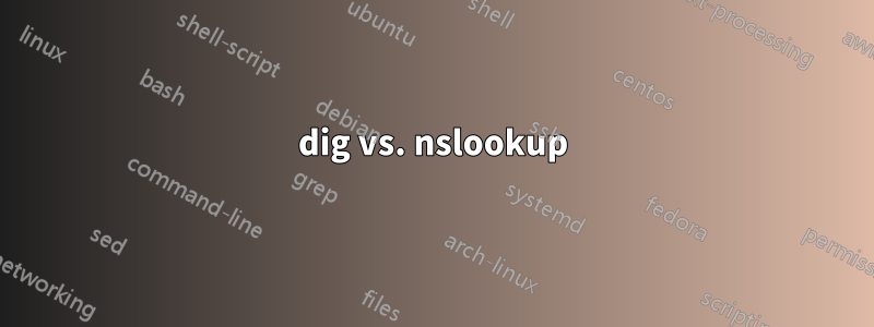 dig vs. nslookup