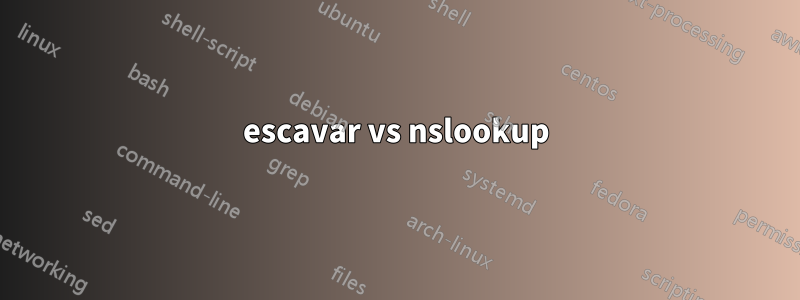 escavar vs nslookup