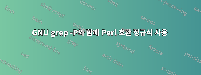 GNU grep -P와 함께 Perl 호환 정규식 사용