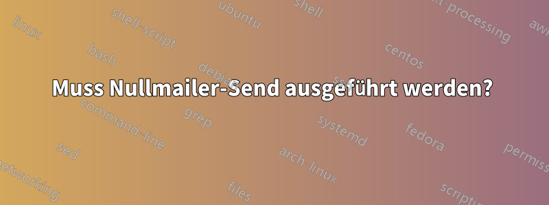 Muss Nullmailer-Send ausgeführt werden?