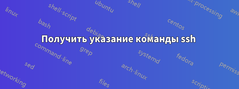 Получить указание команды ssh