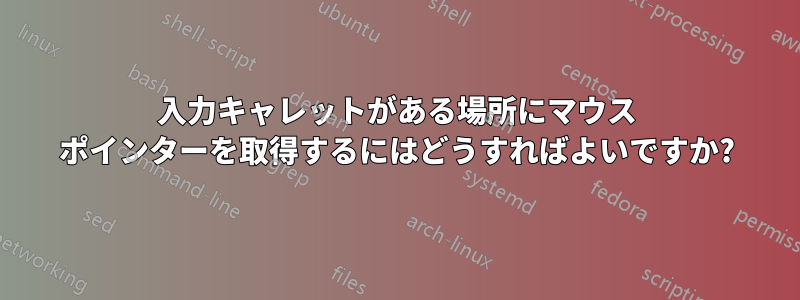 入力キャレットがある場所にマウス ポインターを取得するにはどうすればよいですか?