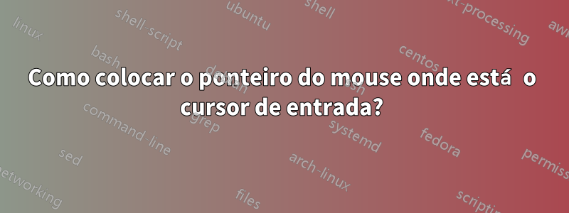 Como colocar o ponteiro do mouse onde está o cursor de entrada?