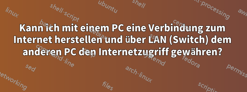 Kann ich mit einem PC eine Verbindung zum Internet herstellen und über LAN (Switch) dem anderen PC den Internetzugriff gewähren?