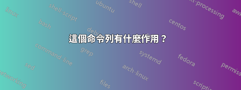 這個命令列有什麼作用？ 