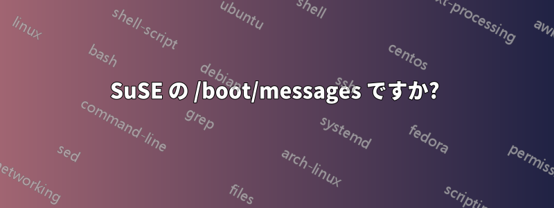 SuSE の /boot/messages ですか?