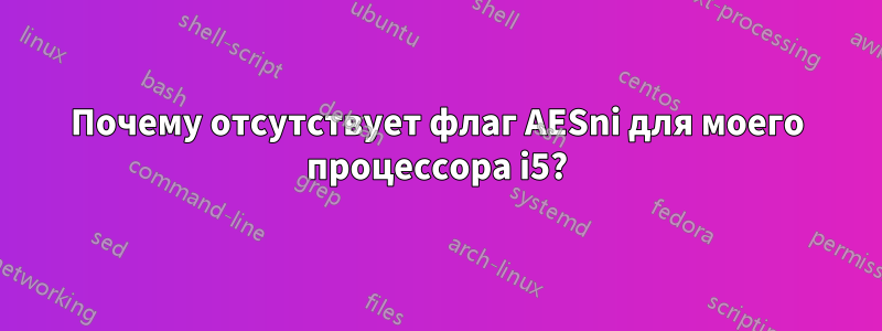 Почему отсутствует флаг AESni для моего процессора i5?