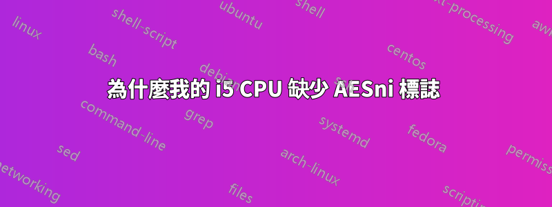 為什麼我的 i5 CPU 缺少 AESni 標誌