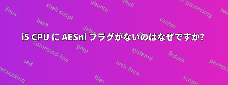 i5 CPU に AESni フラグがないのはなぜですか?