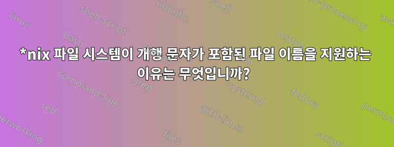 *nix 파일 시스템이 개행 문자가 포함된 파일 이름을 지원하는 이유는 무엇입니까? 