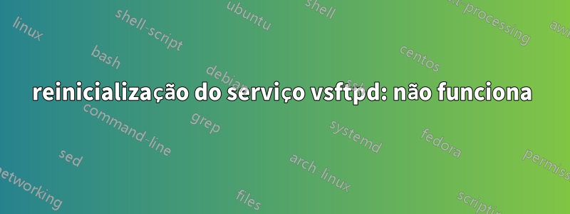 reinicialização do serviço vsftpd: não funciona