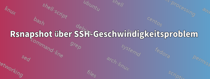 Rsnapshot über SSH-Geschwindigkeitsproblem