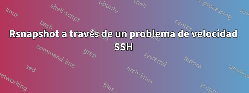 Rsnapshot a través de un problema de velocidad SSH