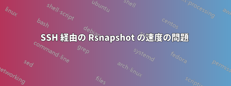 SSH 経由の Rsnapshot の速度の問題