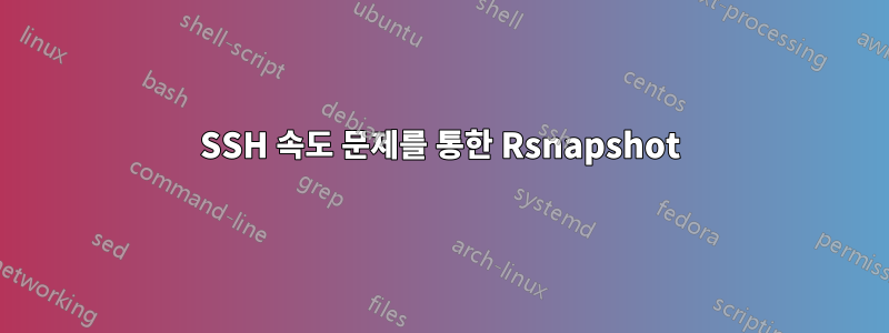 SSH 속도 문제를 통한 Rsnapshot