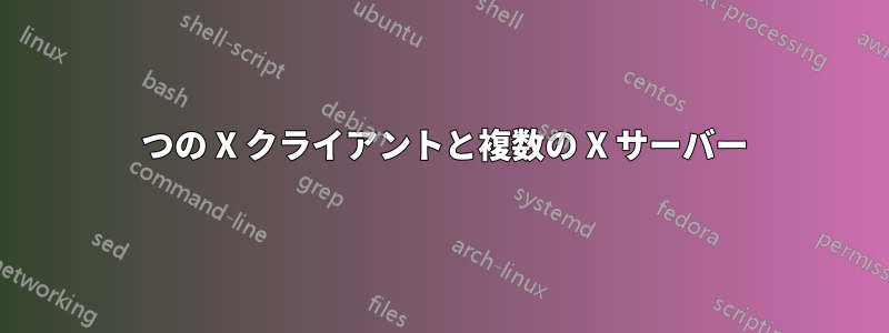 1 つの X クライアントと複数の X サーバー