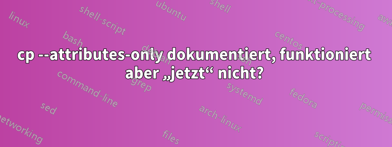 cp --attributes-only dokumentiert, funktioniert aber „jetzt“ nicht?