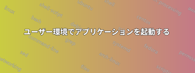 ユーザー環境でアプリケーションを起動する