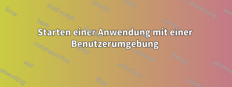 Starten einer Anwendung mit einer Benutzerumgebung