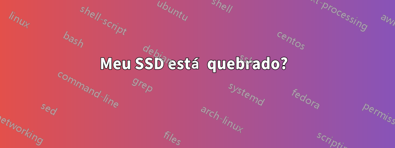 Meu SSD está quebrado? 