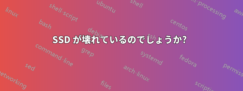 SSD が壊れているのでしょうか? 