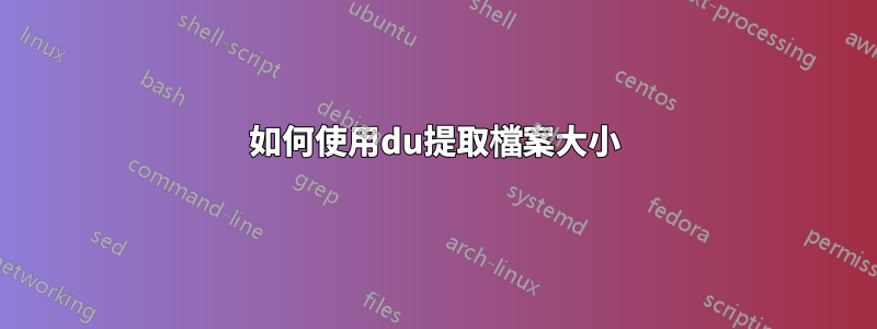 如何使用du提取檔案大小