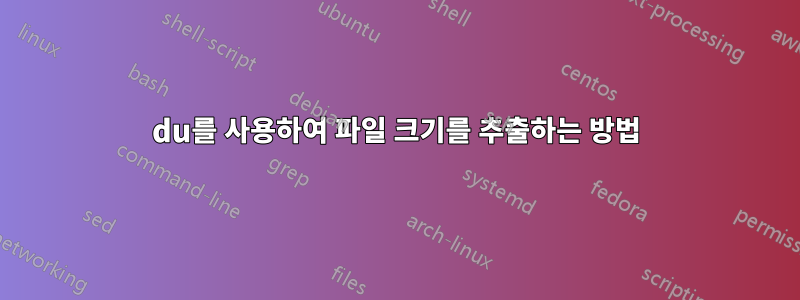 du를 사용하여 파일 크기를 추출하는 방법