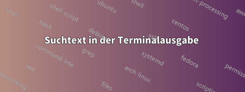 Suchtext in der Terminalausgabe