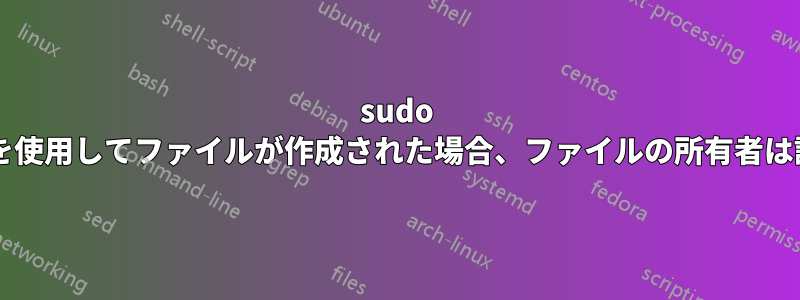 sudo コマンドを使用してファイルが作成された場合、ファイルの所有者は誰ですか?