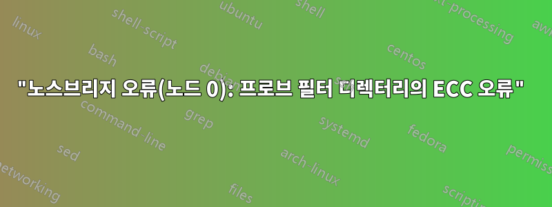 "노스브리지 오류(노드 0): 프로브 필터 디렉터리의 ECC 오류"