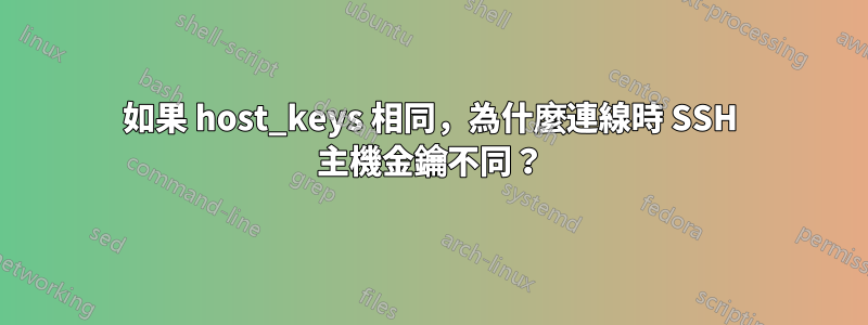 如果 host_keys 相同，為什麼連線時 SSH 主機金鑰不同？