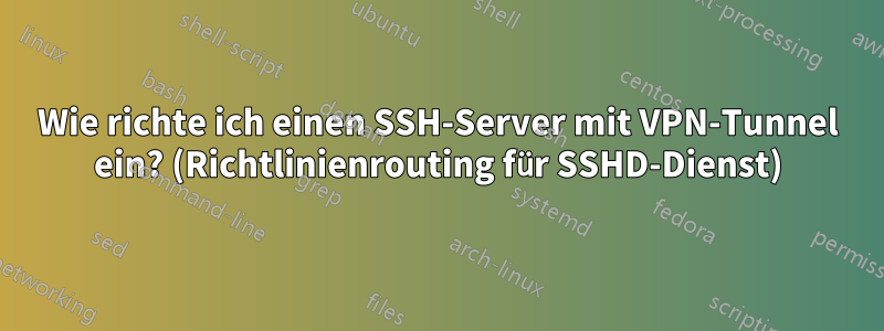 Wie richte ich einen SSH-Server mit VPN-Tunnel ein? (Richtlinienrouting für SSHD-Dienst)