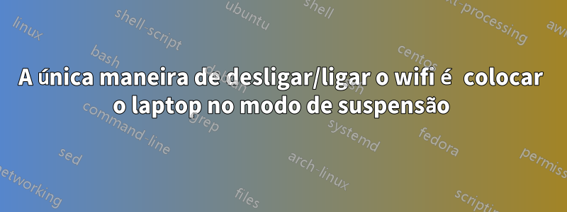 A única maneira de desligar/ligar o wifi é colocar o laptop no modo de suspensão