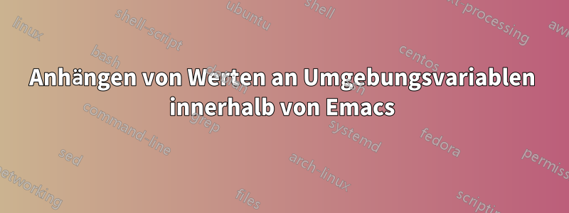 Anhängen von Werten an Umgebungsvariablen innerhalb von Emacs